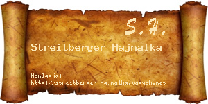 Streitberger Hajnalka névjegykártya